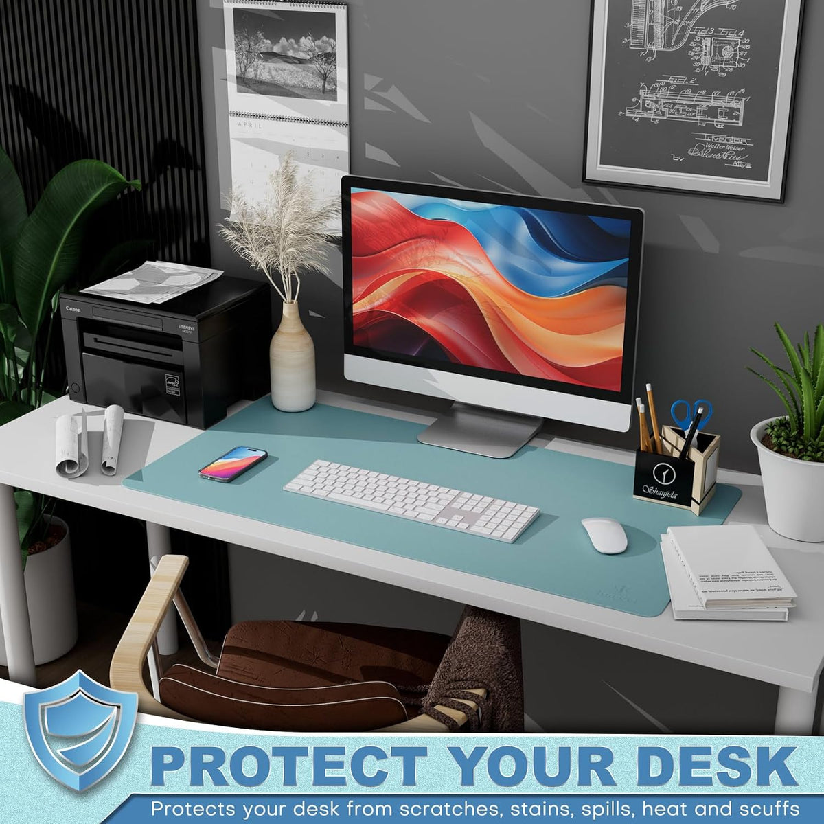 Desk Protector Mat and Pad for Office (Dark Brown, 15.7"x31.5")