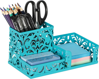 Desk Organizer with 3 Compartment for Pencil Sticky Note Holder and Office Accessories,Black