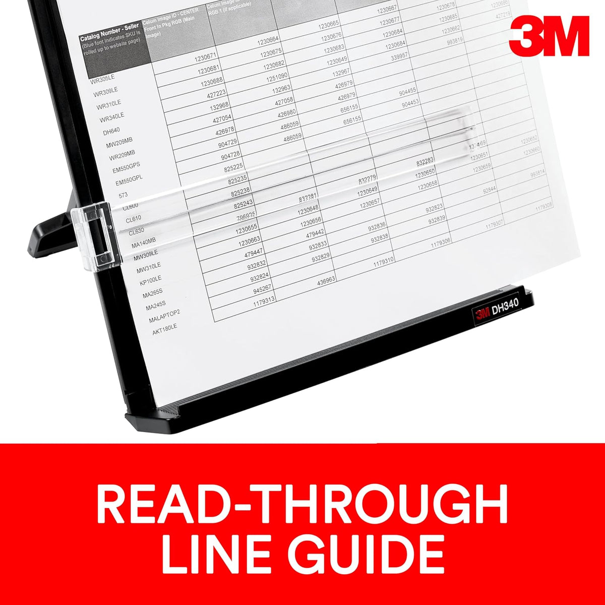 Desktop Document Holder for Monitor, 3.375 in x 12.0 in x 1.75 in