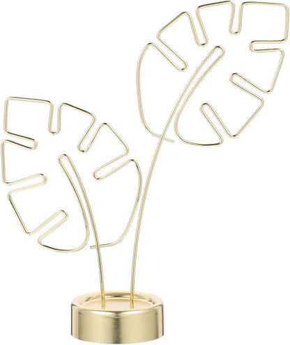 Gold Card Clip Holder Turtle Leaf Shapes Photo Display Stand Memo Note Message Cards Display Pick Stand for Home Party