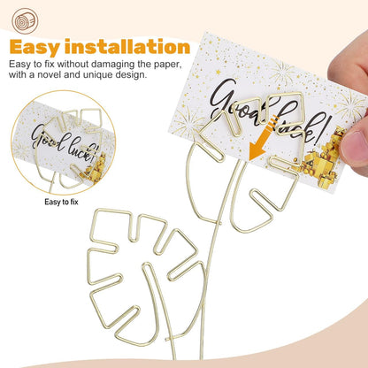 Gold Card Clip Holder Turtle Leaf Shapes Photo Display Stand Memo Note Message Cards Display Pick Stand for Home Party