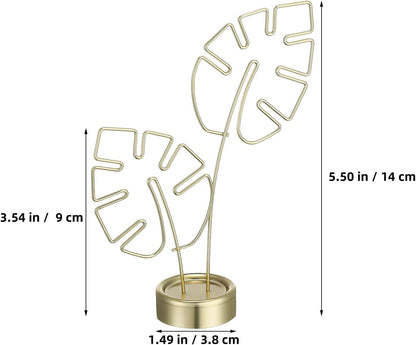 Gold Card Clip Holder Turtle Leaf Shapes Photo Display Stand Memo Note Message Cards Display Pick Stand for Home Party