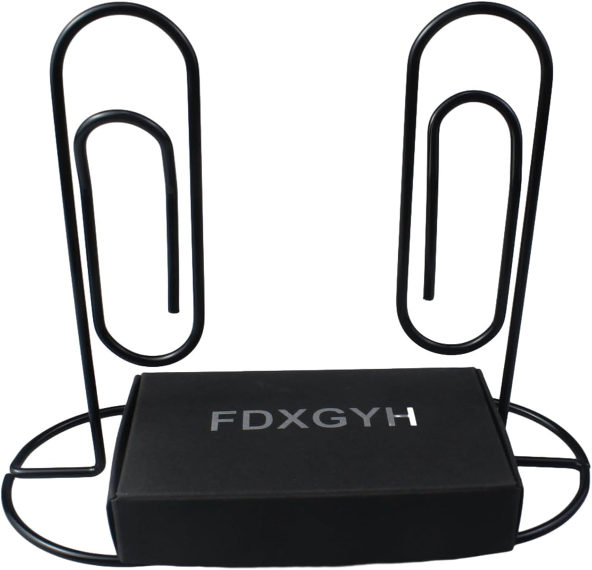 2pcs Paper Clips Creative Desktop Message Folder Business Card Memo Holder Office Accessory [Black]