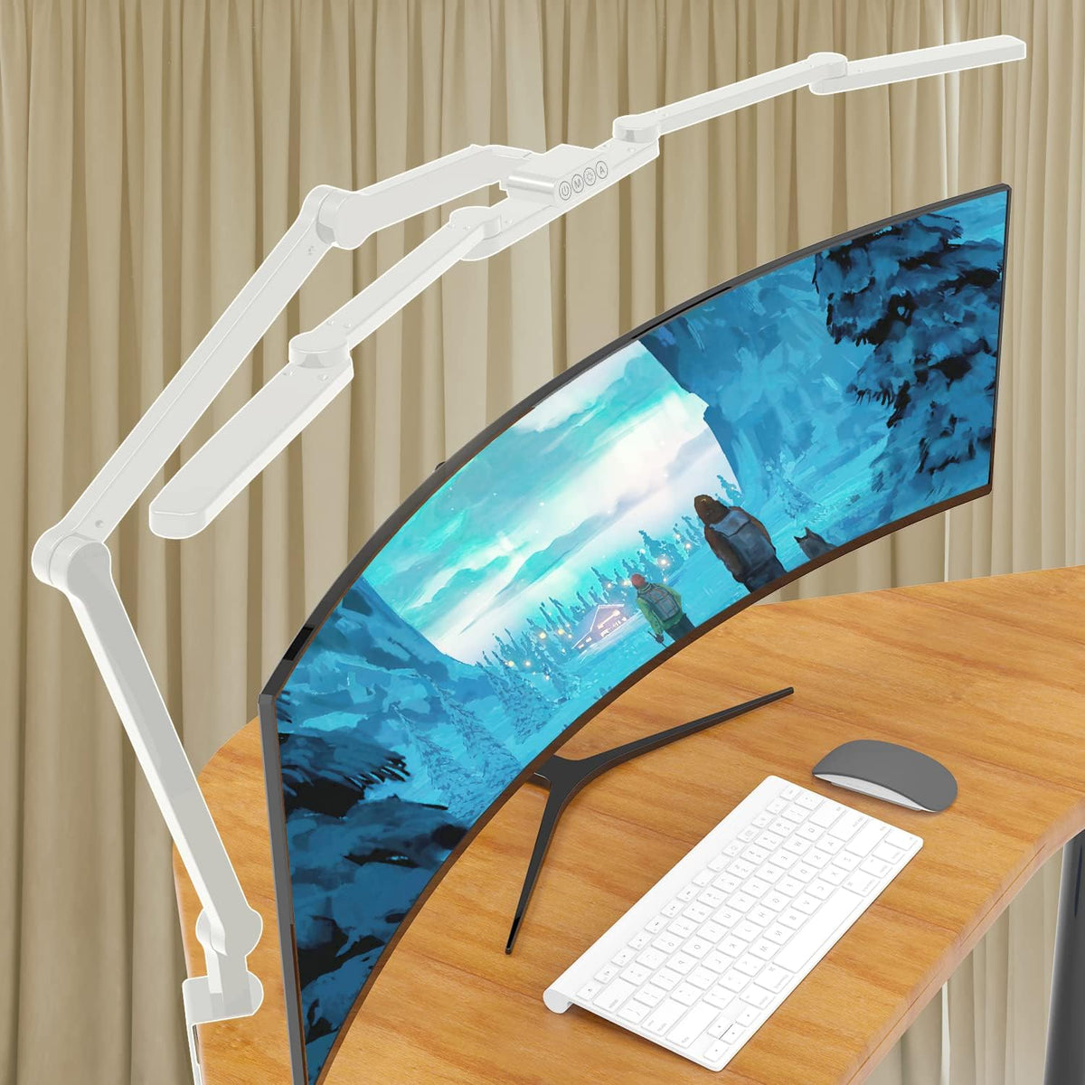 LED Desk Lamp with Clamp, 41.5" Clamp on Architect Desk Lamp for Home Office, 24W Bright Tall Computer LED Table Light Adjustable Overhead Clip on Office Lighting for Work Craft