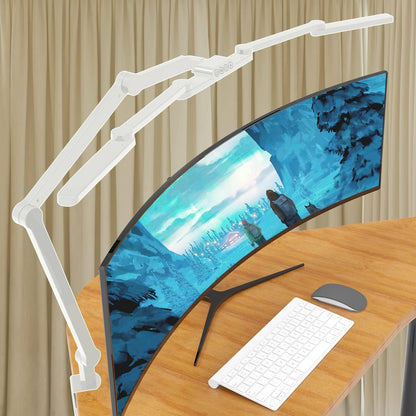 LED Desk Lamp with Clamp, 41.5" Clamp on Architect Desk Lamp for Home Office, 24W Bright Tall Computer LED Table Light Adjustable Overhead Clip on Office Lighting for Work Craft
