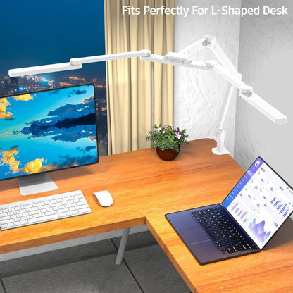 LED Desk Lamp with Clamp, 41.5" Clamp on Architect Desk Lamp for Home Office, 24W Bright Tall Computer LED Table Light Adjustable Overhead Clip on Office Lighting for Work Craft