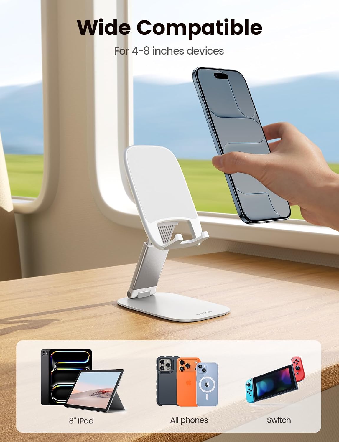 Ultra-Thin Foldable Cell Phone Stand for Desk
