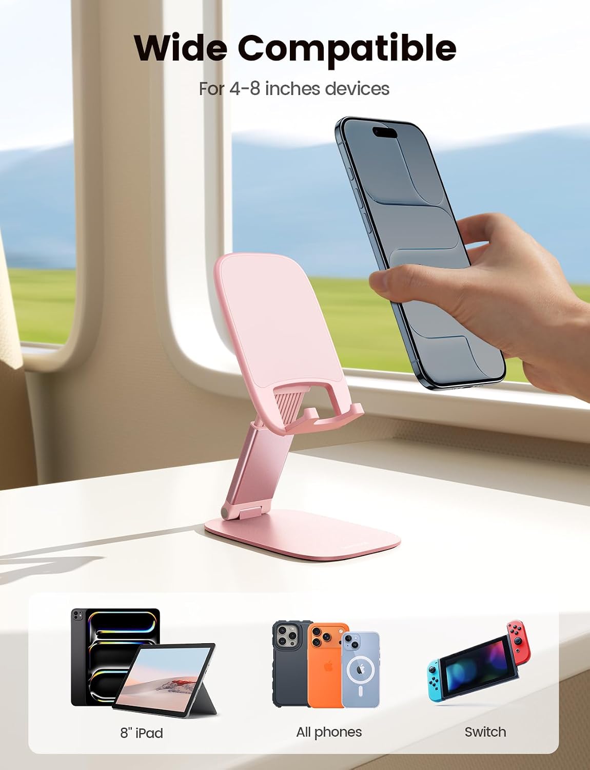 Ultra-Thin Foldable Cell Phone Stand for Desk