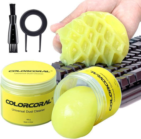2Pack Keyboard Cleaning Gel Kit Universal Dust Cleaner,Yellow
