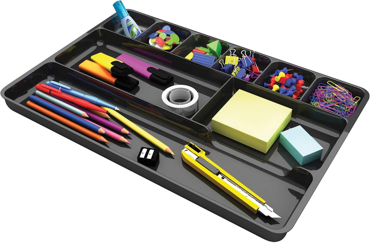 38104 Sustainable Office Desktop Organizer, 1" x 14" x 9", Black