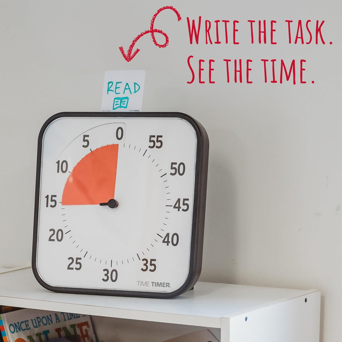 12 inch Visual Timer 60 Minute Kids Desk Countdown Clock with Dry Erase Activity Card, Also Magnetic for Classroom, Homeschooling Study Tool, Task Reminder, Home and Kitchen Timer