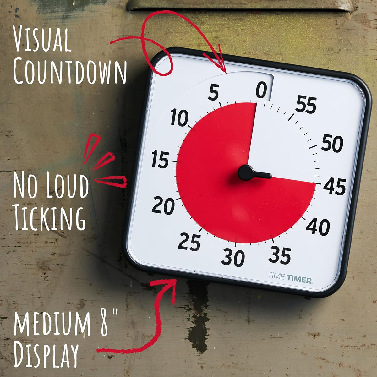 12 inch Visual Timer 60 Minute Kids Desk Countdown Clock with Dry Erase Activity Card, Also Magnetic for Classroom, Homeschooling Study Tool, Task Reminder, Home and Kitchen Timer