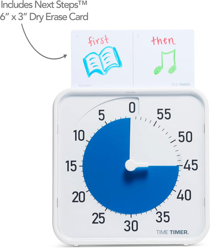 12 inch Visual Timer 60 Minute Kids Desk Countdown Clock with Dry Erase Activity Card, Also Magnetic for Classroom, Homeschooling Study Tool, Task Reminder, Home and Kitchen Timer