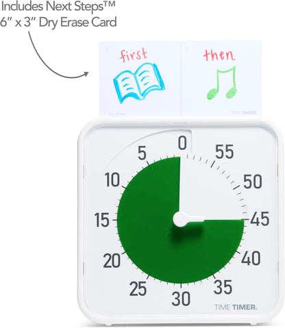 12 inch Visual Timer 60 Minute Kids Desk Countdown Clock with Dry Erase Activity Card, Also Magnetic for Classroom, Homeschooling Study Tool, Task Reminder, Home and Kitchen Timer