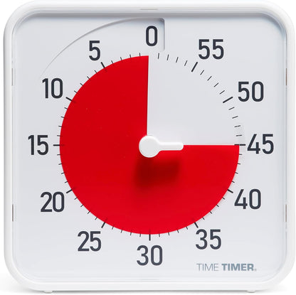 12 inch Visual Timer 60 Minute Kids Desk Countdown Clock with Dry Erase Activity Card, Also Magnetic for Classroom, Homeschooling Study Tool, Task Reminder, Home and Kitchen Timer