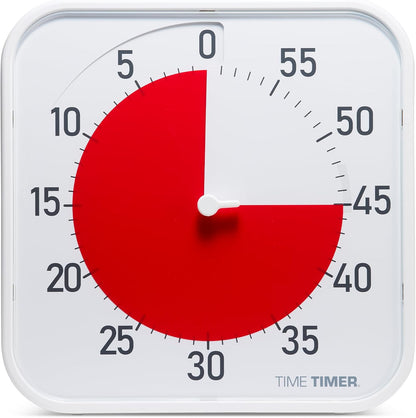 12 inch Visual Timer 60 Minute Kids Desk Countdown Clock with Dry Erase Activity Card, Also Magnetic for Classroom, Homeschooling Study Tool, Task Reminder, Home and Kitchen Timer