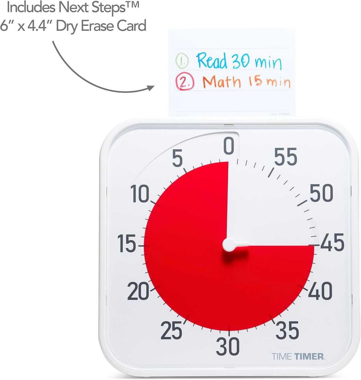 12 inch Visual Timer 60 Minute Kids Desk Countdown Clock with Dry Erase Activity Card, Also Magnetic for Classroom, Homeschooling Study Tool, Task Reminder, Home and Kitchen Timer