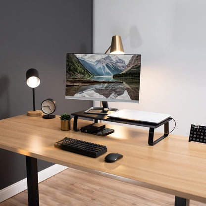 Monitor and Laptop Stand, 24 inch Desktop Riser, Black, STAND-V000D