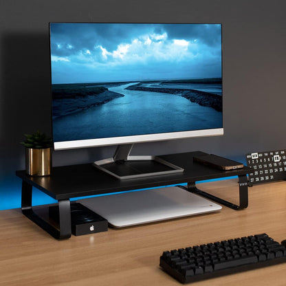 Monitor and Laptop Stand, 24 inch Desktop Riser, Black, STAND-V000D