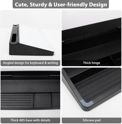 Small Glass Desk Whiteboard with Storage