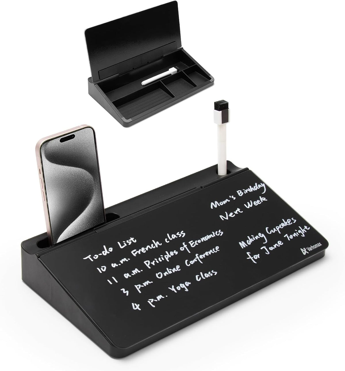 Small Glass Desk Whiteboard with Storage