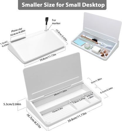 Small Glass Desk Whiteboard with Storage