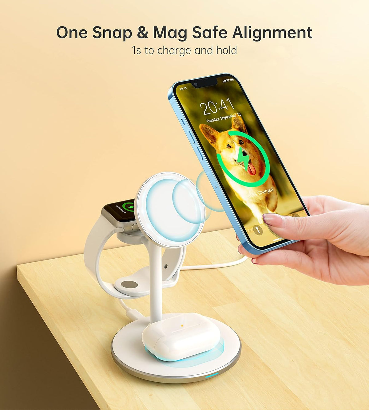 3 in 1 Magnetic Wireless Charging Station for Apple Devices,15W