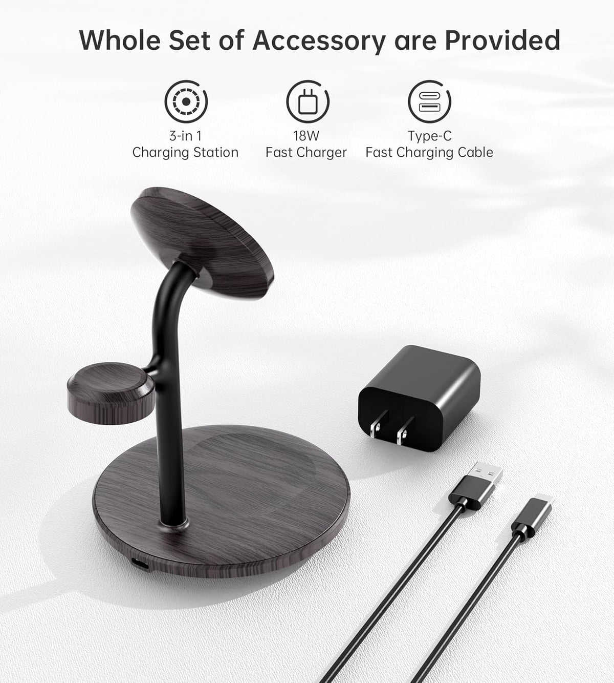 3 in 1 Magnetic Wireless Charging Station for Apple Devices,15W