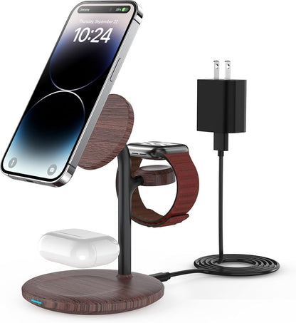 3 in 1 Magnetic Wireless Charging Station for Apple Devices,15W