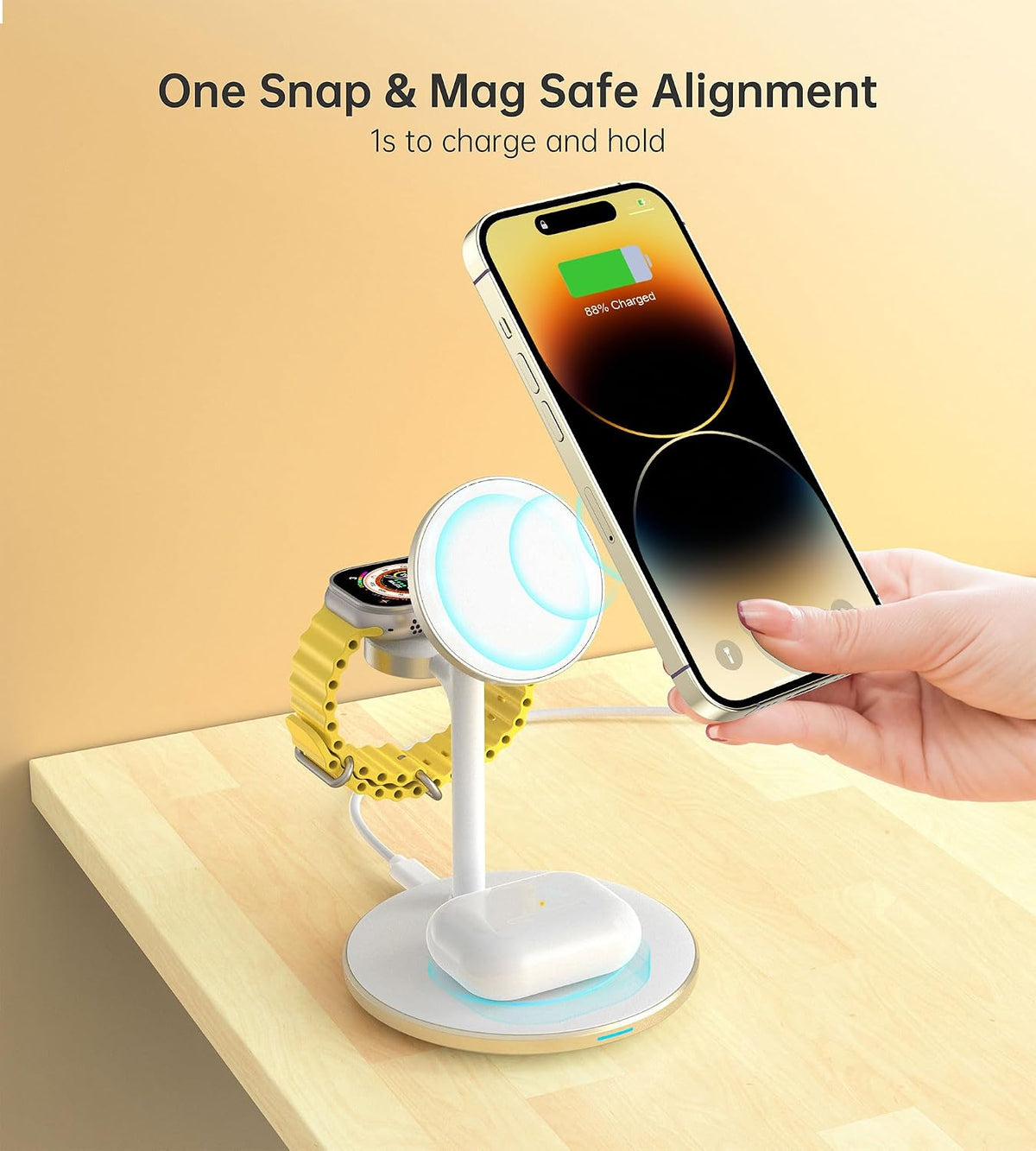 3 in 1 Magnetic Wireless Charging Station for Apple Devices,15W