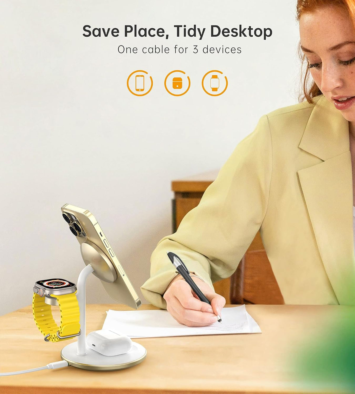 3 in 1 Magnetic Wireless Charging Station for Apple Devices,15W