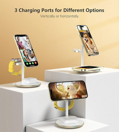 3 in 1 Magnetic Wireless Charging Station for Apple Devices,15W