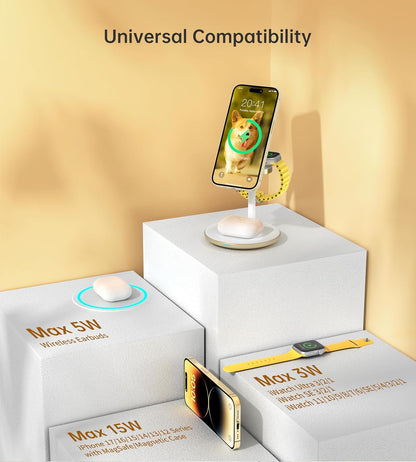 3 in 1 Magnetic Wireless Charging Station for Apple Devices,15W