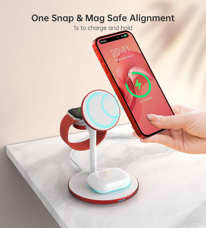 3 in 1 Magnetic Wireless Charging Station for Apple Devices,15W
