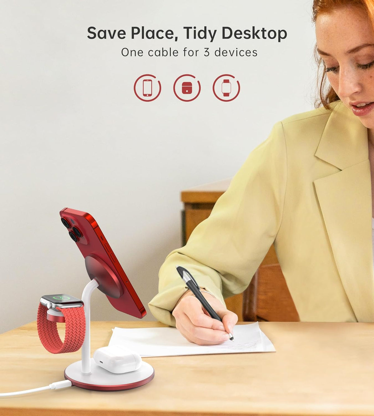 3 in 1 Magnetic Wireless Charging Station for Apple Devices,15W