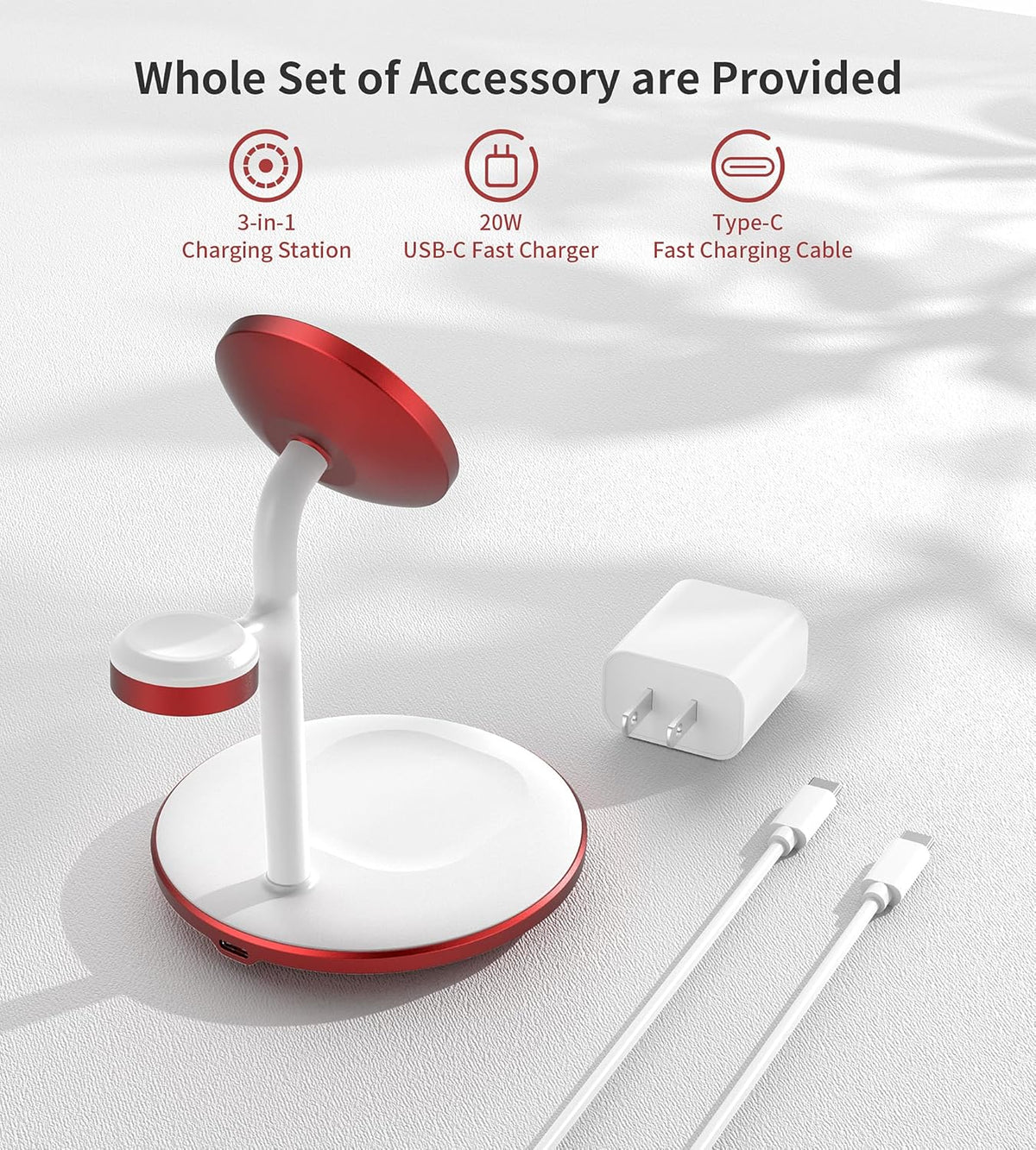 3 in 1 Magnetic Wireless Charging Station for Apple Devices,15W