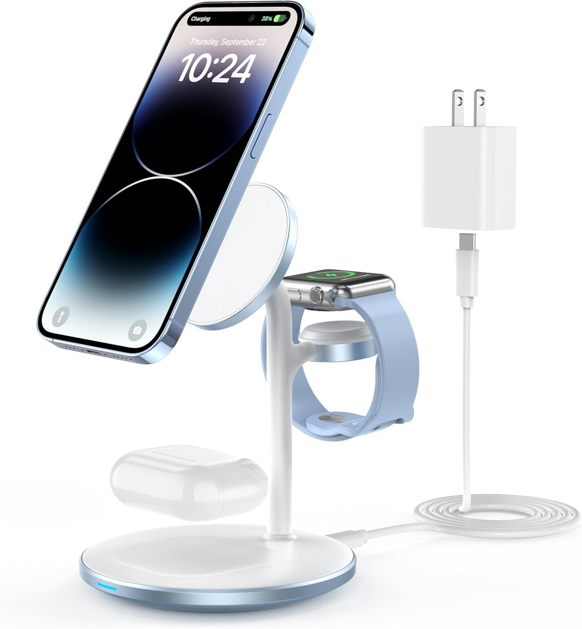 3 in 1 Magnetic Wireless Charging Station for Apple Devices,15W