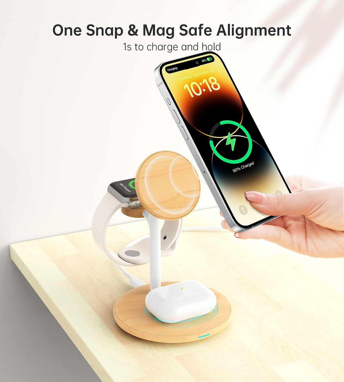 3 in 1 Magnetic Wireless Charging Station for Apple Devices,15W