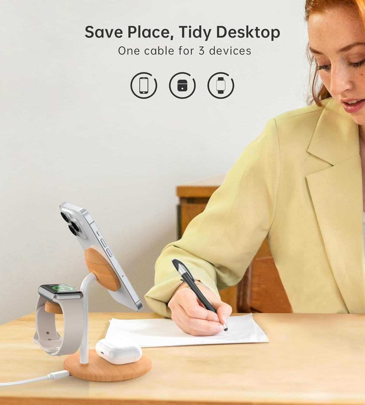 3 in 1 Magnetic Wireless Charging Station for Apple Devices,15W