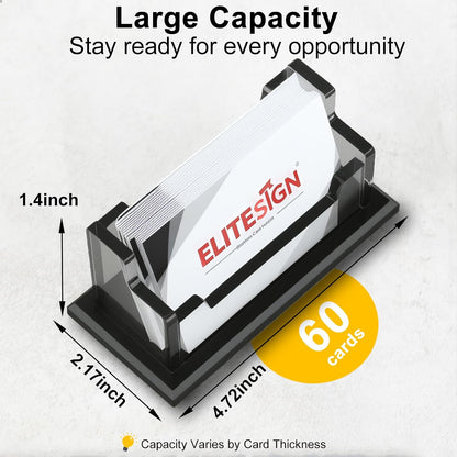 Business Card Holder - Acrylic Business Card Display for Desk, Cards Organizer for Office, Reception, Vendor Booth and Trade Shows,Holds 60 to 80 Cards
