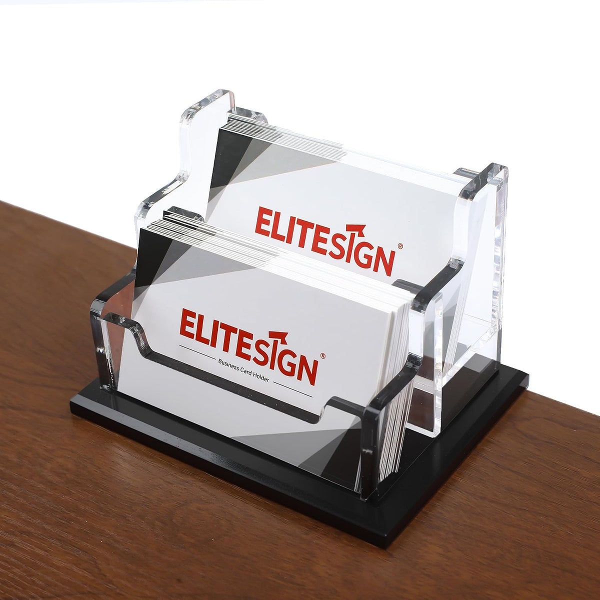 Business Card Holder - Acrylic Business Card Display for Desk, Cards Organizer for Office, Reception, Vendor Booth and Trade Shows,Holds 60 to 80 Cards