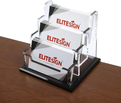 Business Card Holder - Acrylic Business Card Display for Desk, Cards Organizer for Office, Reception, Vendor Booth and Trade Shows,Holds 60 to 80 Cards