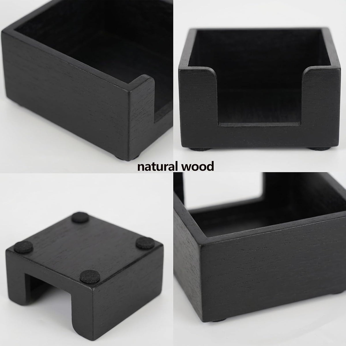 Acacia Wood Sticky Note Holder, Post It Note Dispenser for Office Desk Accessories, Self Stick Note Pad Holder, Memo Pad Holder Dispenser Organizer for School Office Desk Supplies, Brown
