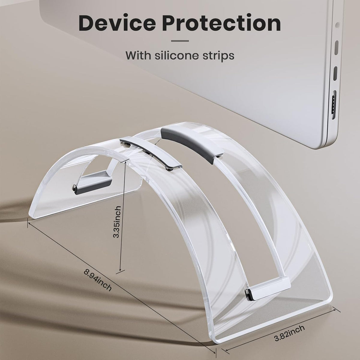 Acrylic Vertical Laptop Stand for Desk,Acrylic Invisible Desktop Notebook Dock,Vertical Laptop Holder Space-Saving Organizer for All MacBook, Surface, Samsung, HP, Dell