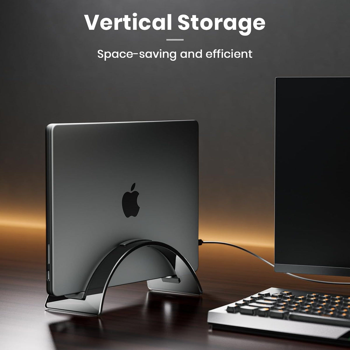 Acrylic Vertical Laptop Stand for Desk,Acrylic Invisible Desktop Notebook Dock,Vertical Laptop Holder Space-Saving Organizer for All MacBook, Surface, Samsung, HP, Dell