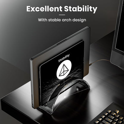 Acrylic Vertical Laptop Stand for Desk,Acrylic Invisible Desktop Notebook Dock,Vertical Laptop Holder Space-Saving Organizer for All MacBook, Surface, Samsung, HP, Dell
