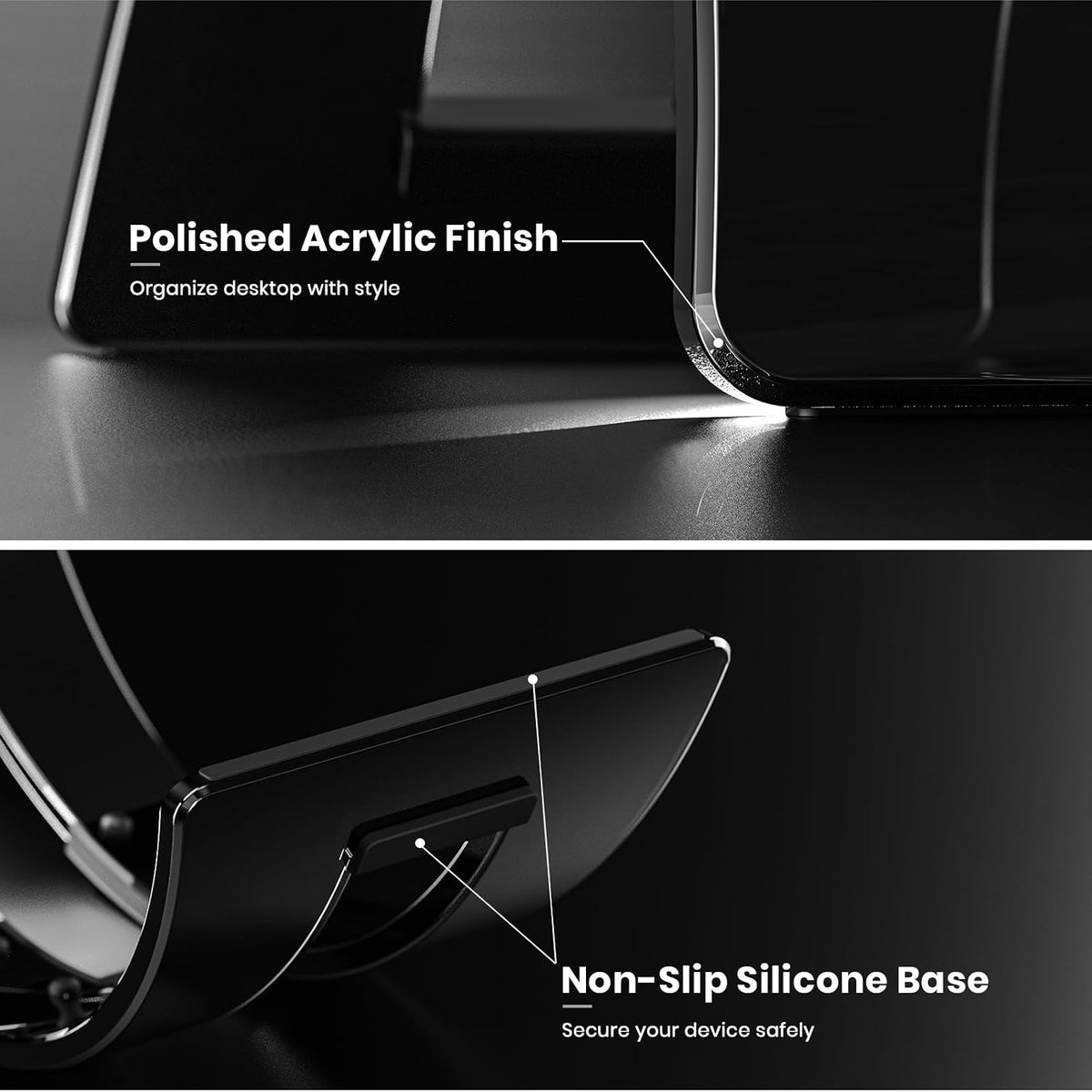 Acrylic Vertical Laptop Stand for Desk,Acrylic Invisible Desktop Notebook Dock,Vertical Laptop Holder Space-Saving Organizer for All MacBook, Surface, Samsung, HP, Dell
