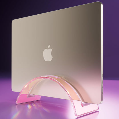 Acrylic Vertical Laptop Stand for Desk,Acrylic Invisible Desktop Notebook Dock,Vertical Laptop Holder Space-Saving Organizer for All MacBook, Surface, Samsung, HP, Dell