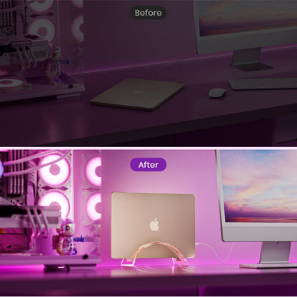 Acrylic Vertical Laptop Stand for Desk,Acrylic Invisible Desktop Notebook Dock,Vertical Laptop Holder Space-Saving Organizer for All MacBook, Surface, Samsung, HP, Dell