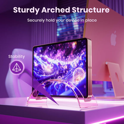 Acrylic Vertical Laptop Stand for Desk,Acrylic Invisible Desktop Notebook Dock,Vertical Laptop Holder Space-Saving Organizer for All MacBook, Surface, Samsung, HP, Dell